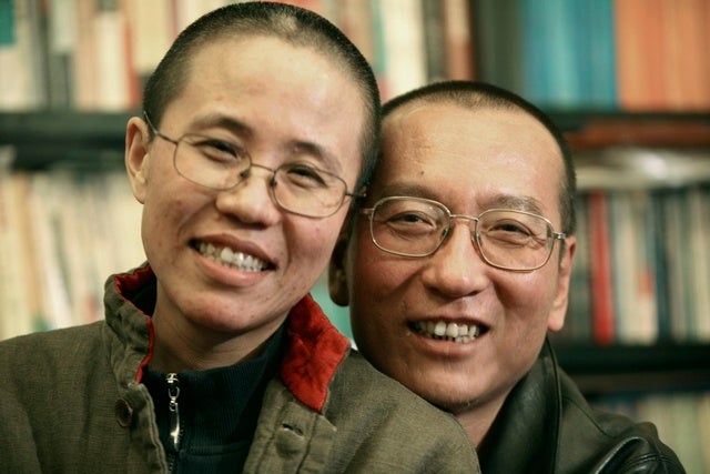 Chinese dissident Liu Xiaobo and his wife, Liu Xia.