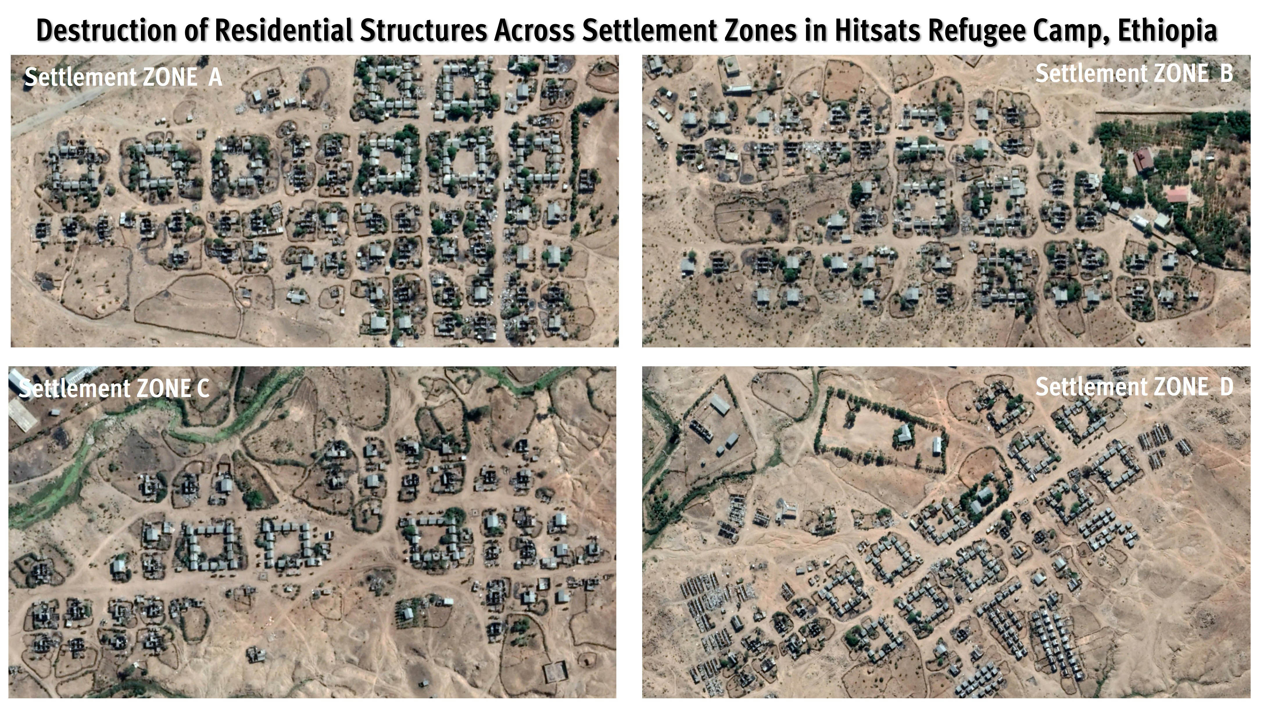 A combination of four aerial satellite graphics