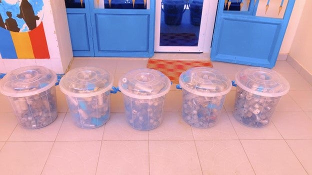 Cartridges from riot control projectiles, including rubber bullets and tear gas, collected on October 2, 2021 in and around the headquarters of opposition party Les Transformateurs, in the capital city of N’Djamena, Chad, by party members, supporters and protesters, after the security forces used force to disperse an opposition-led demonstration