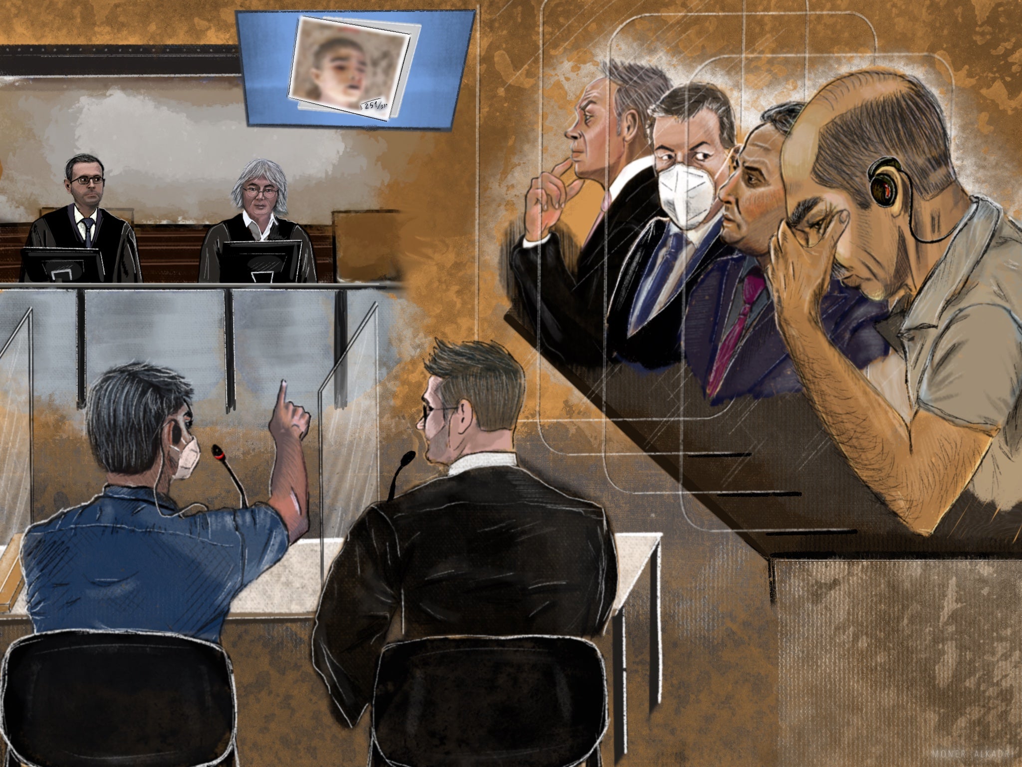 Illustration of a court proceeding