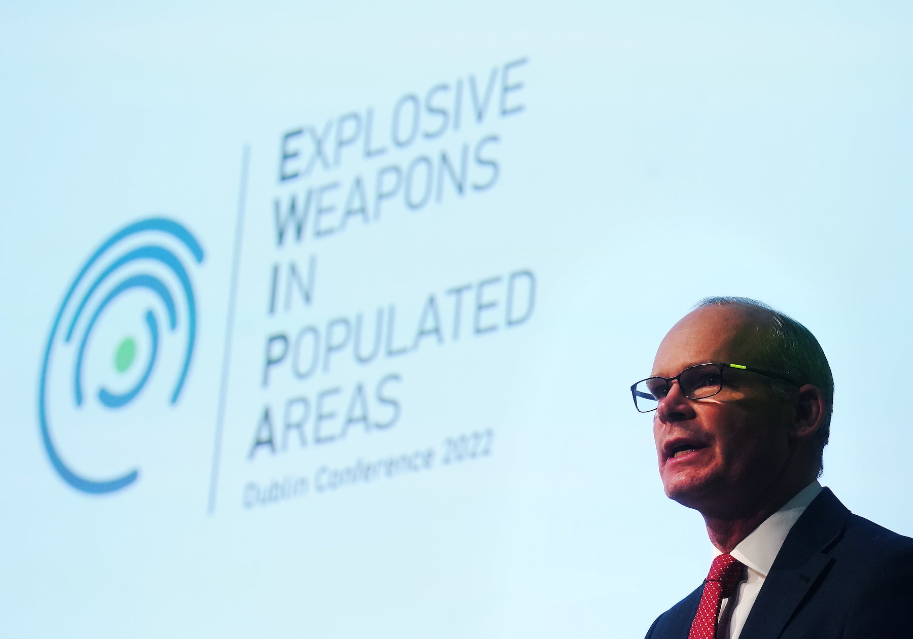 Ireland’s Minister for Foreign Affairs Simon Coveney speaking at the Explosive Weapons in Populated Areas Conference.