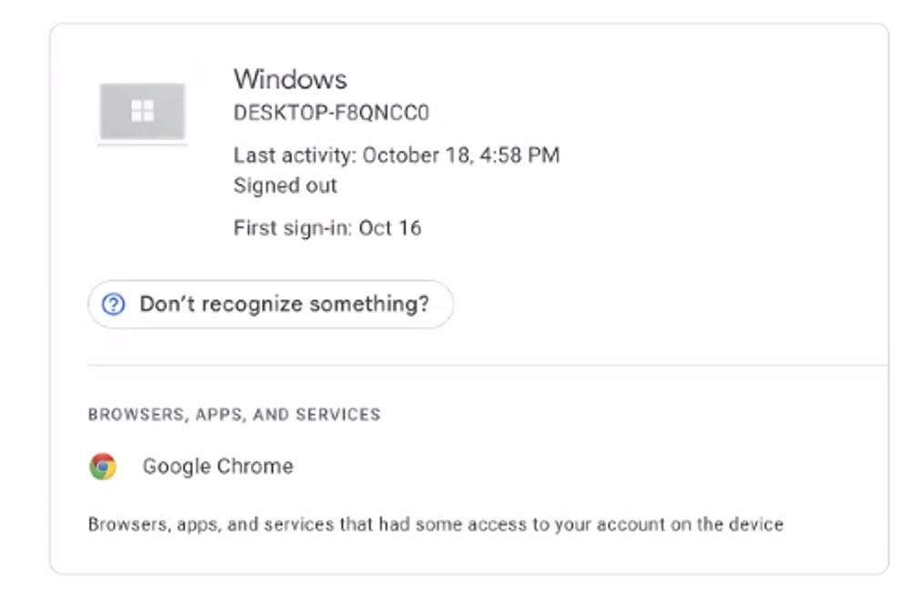 Computer name associated with compromised accounts
