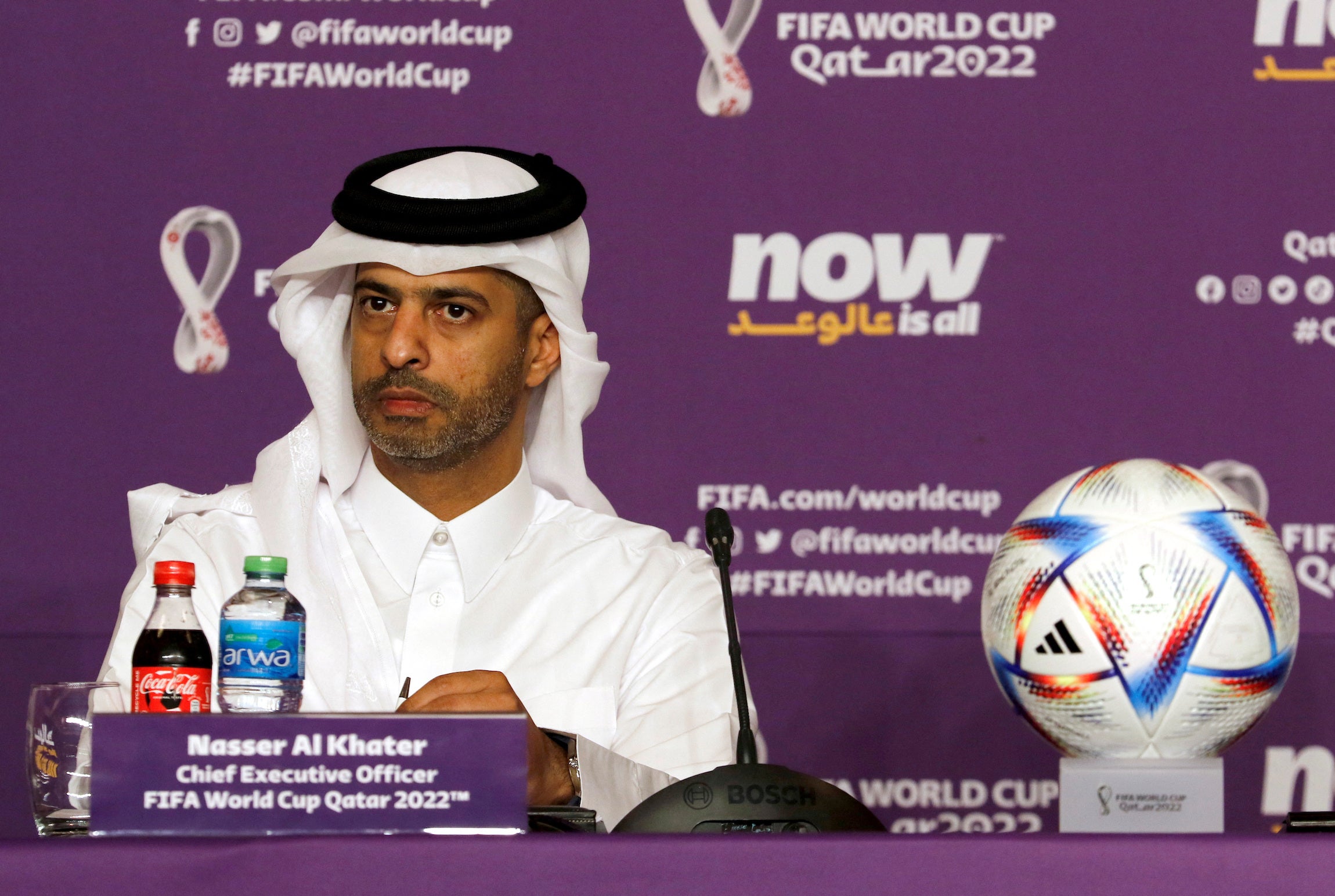 The chief executive of Qatar 2022, Nasser Al Khater.