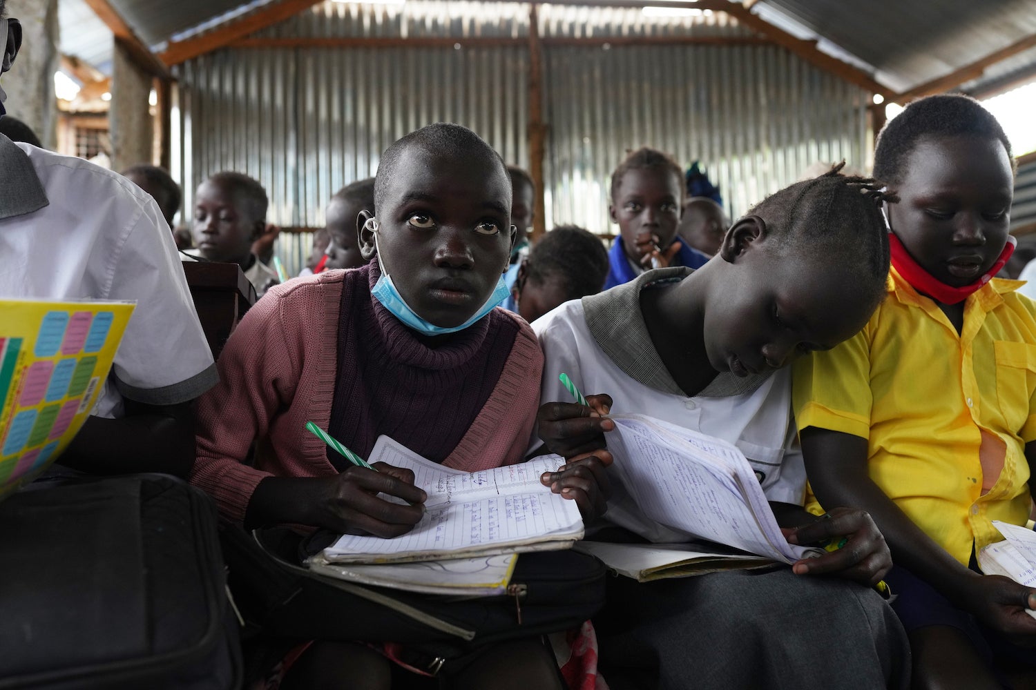 Students attend a class at Mercy School in Juba, South Sudan.
