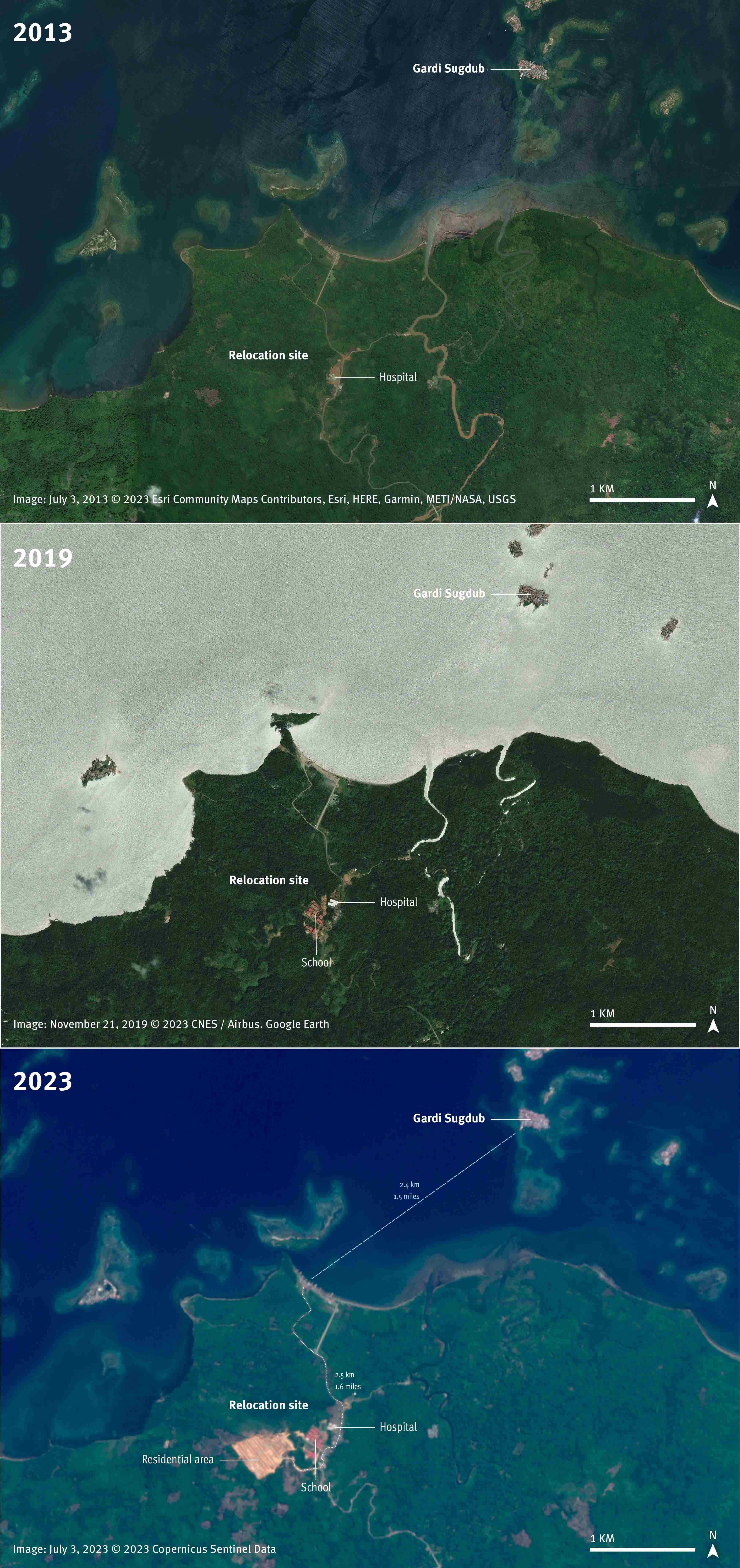 3 satellite graphics of Gardi Sugdub