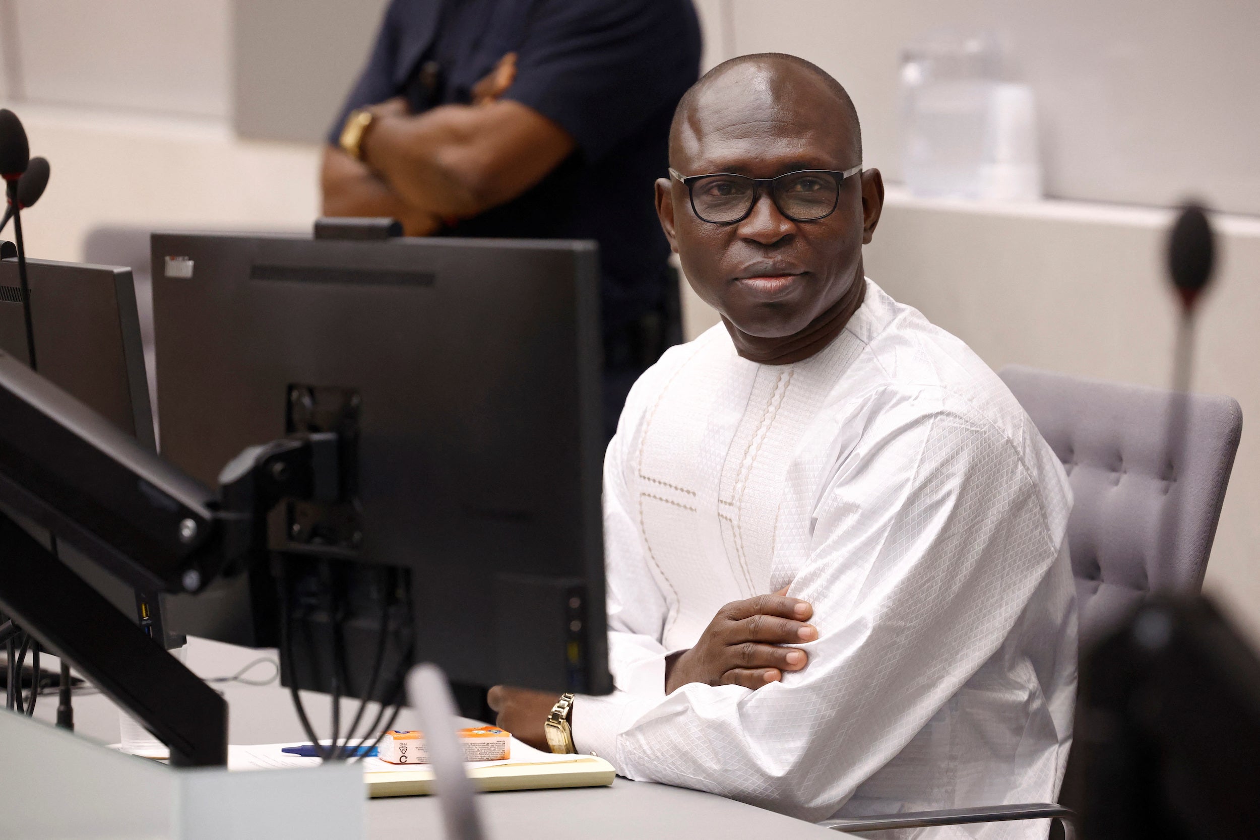 Former Central African Republic militia leader Maxim Mokom attends the International Criminal Court hearings on the charges against him in The Hague, Netherlands, August 22, 2023.