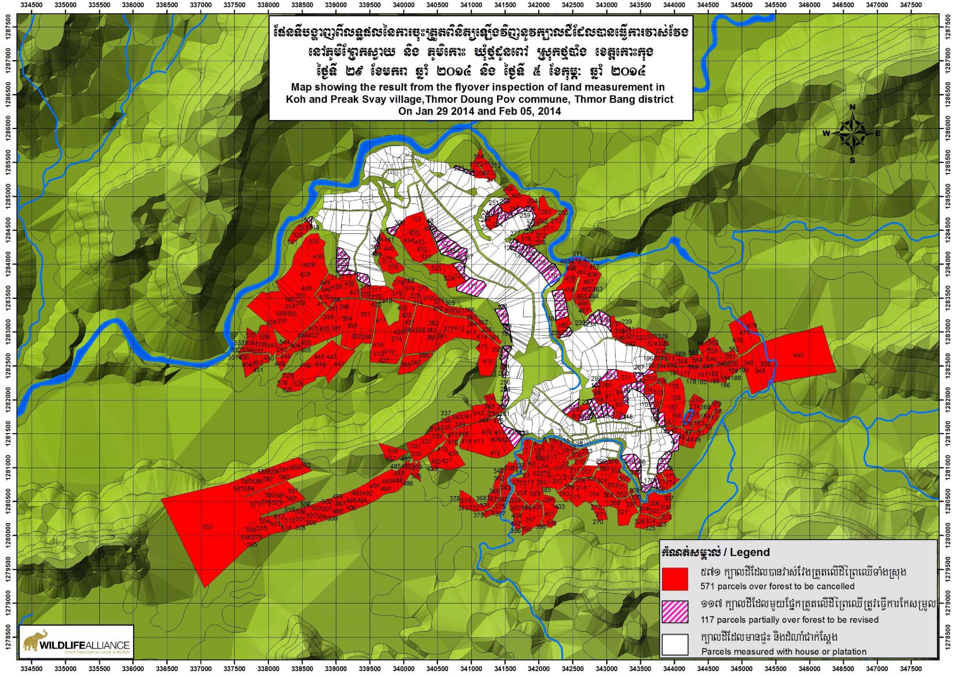 Map of plots surveyed in Thmor Donpove commune