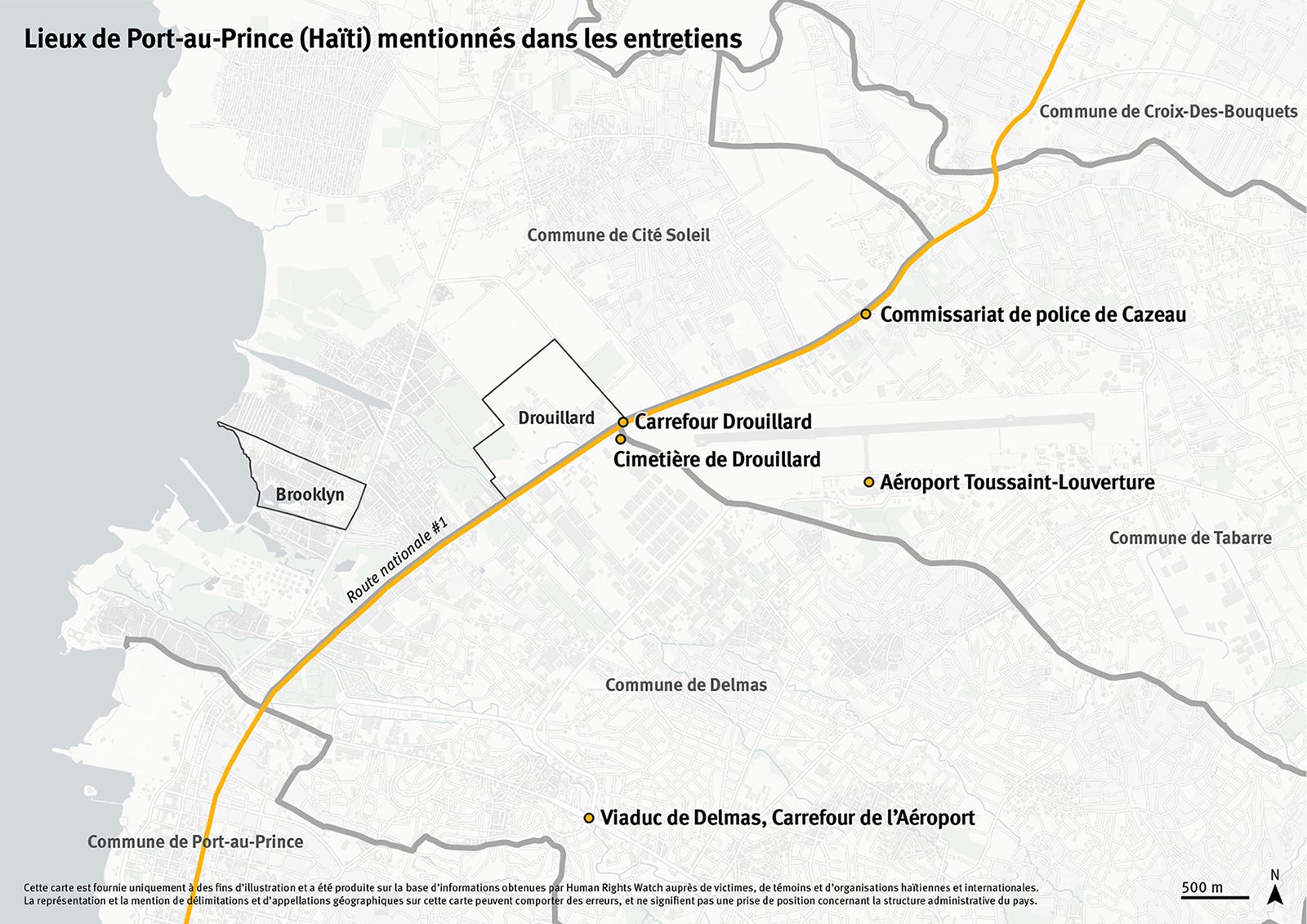 Lieux de Port-au-Prince (Haïti) mentionnés dans les entretiens