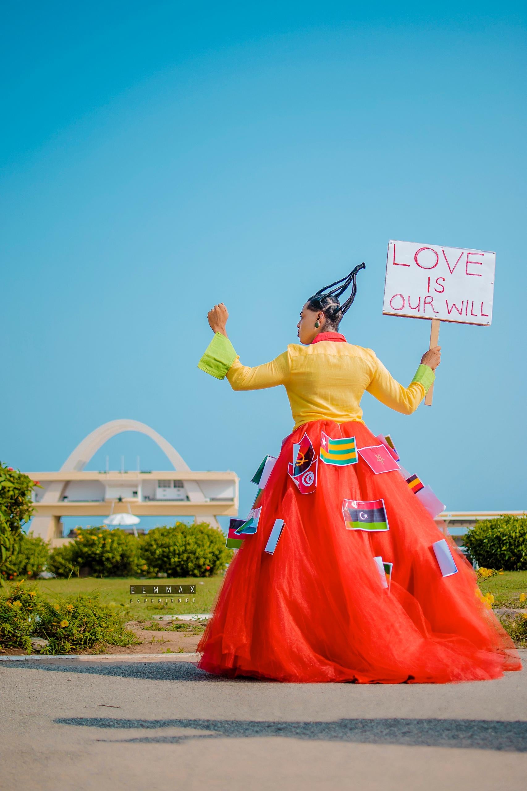 Angele Maxine, opposing the Anti LGBT bill in Accra in November 2023.