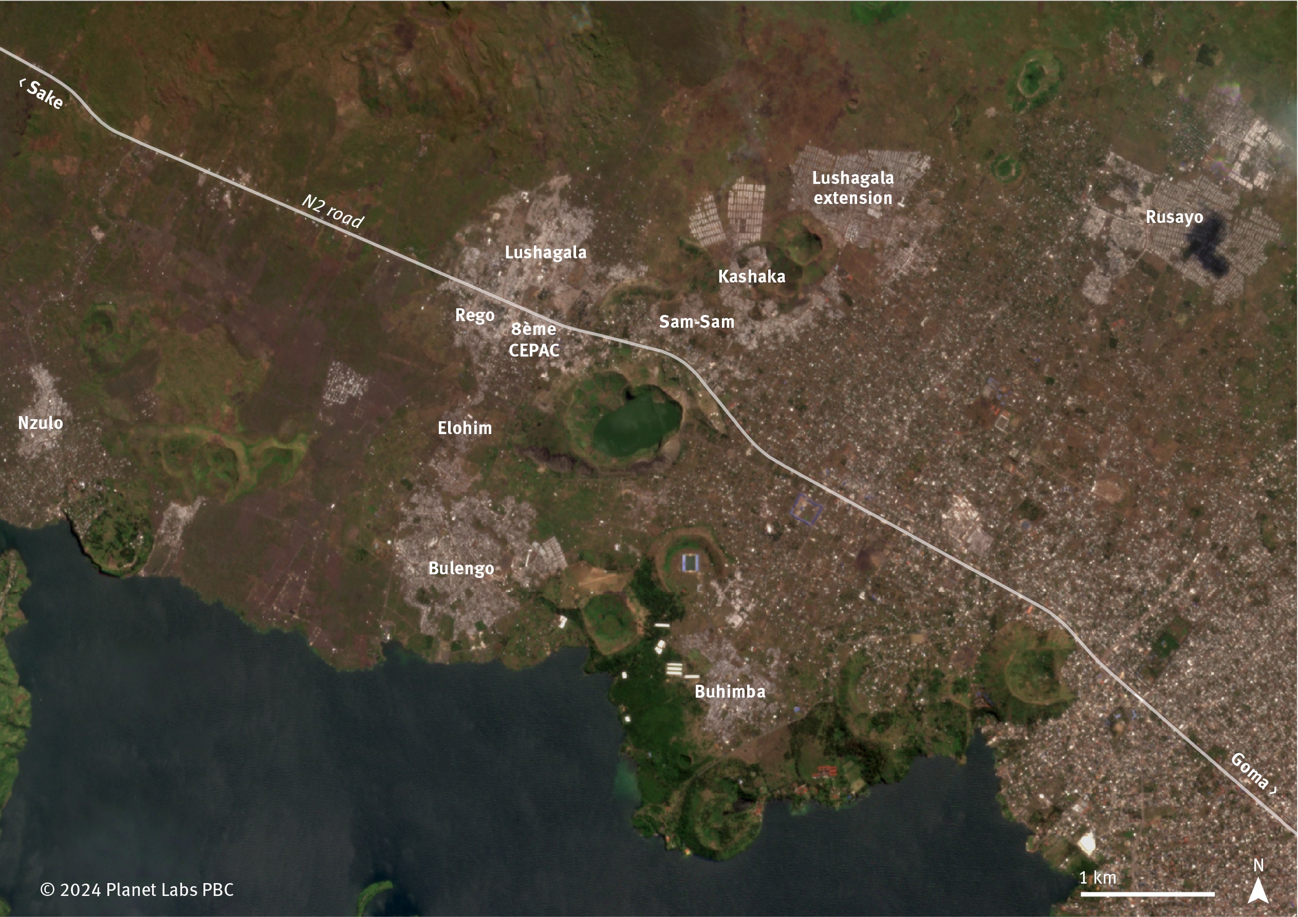 Annotated satellite image