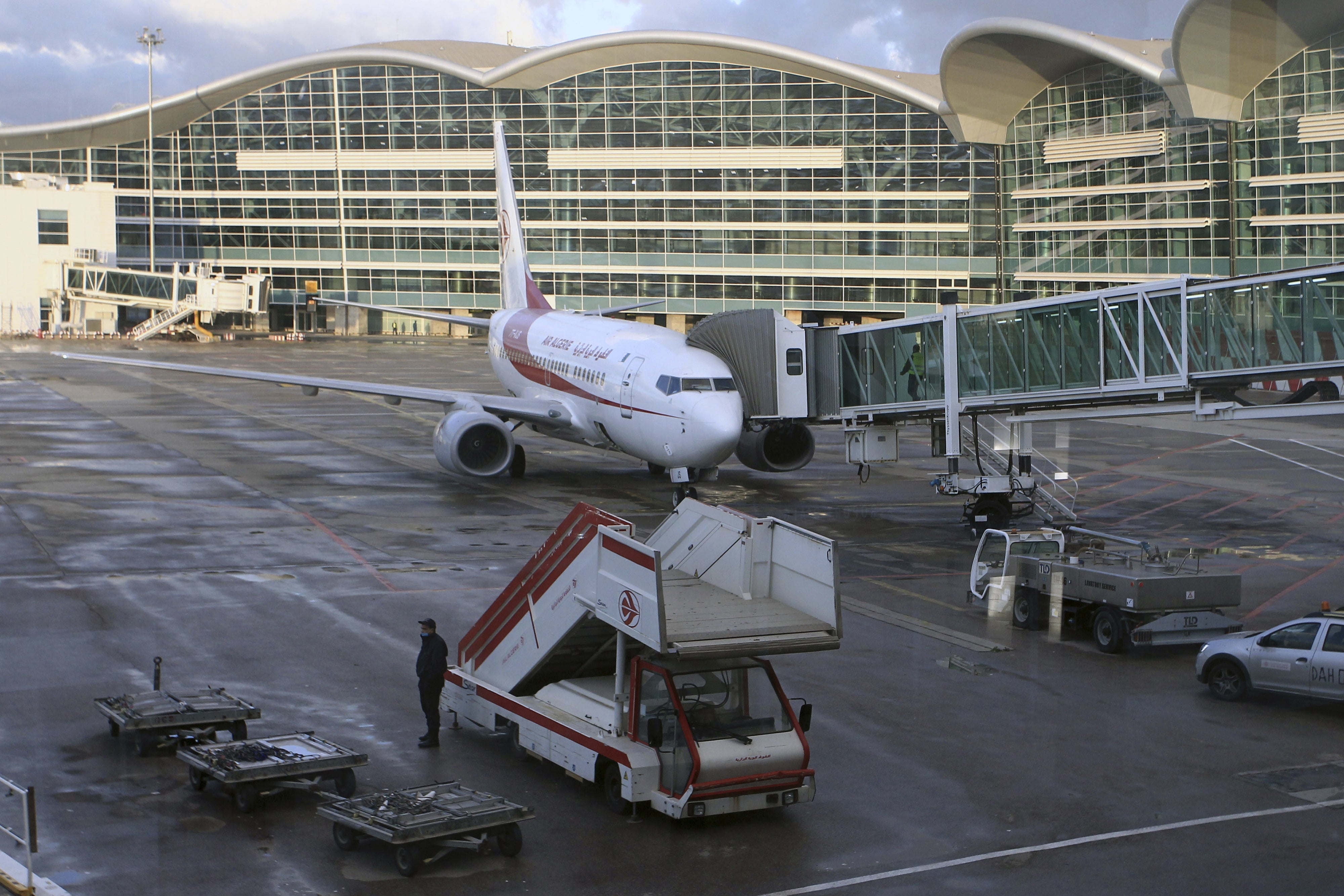 An Air Algerie plane sits on the tarmac of the Houari Boumediene airport in Algiers, Algeria, December 6, 2020.