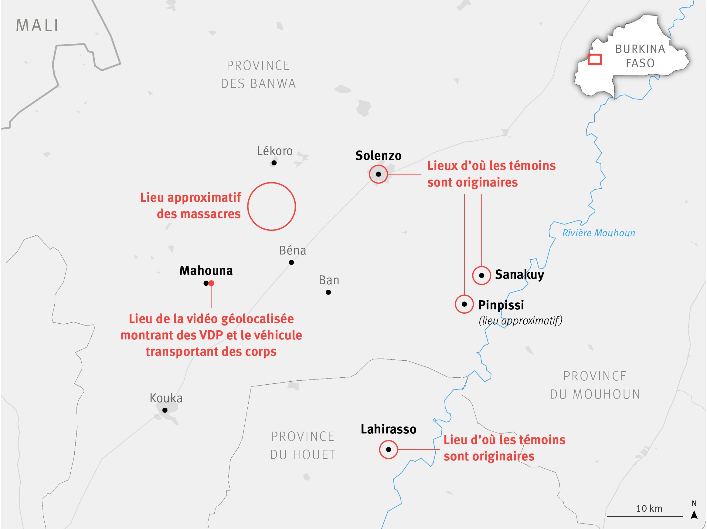 Carte de Solenzo, Burkina Faso.