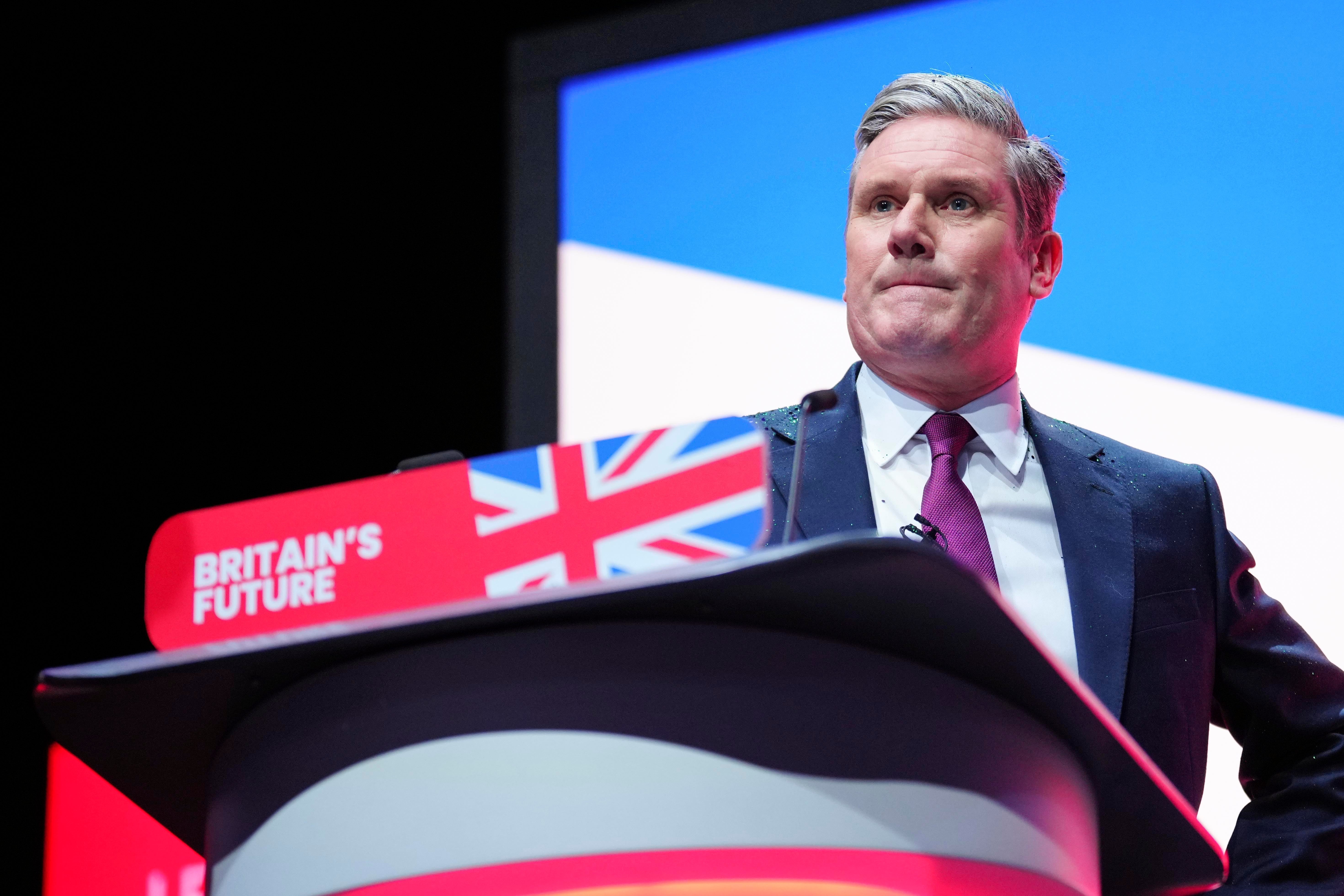Keir Starmer, Labour Party leader, and now Britain’s Prime Minister, during a speech at the Labour Party conference in Liverpool, England, October 10, 2023.