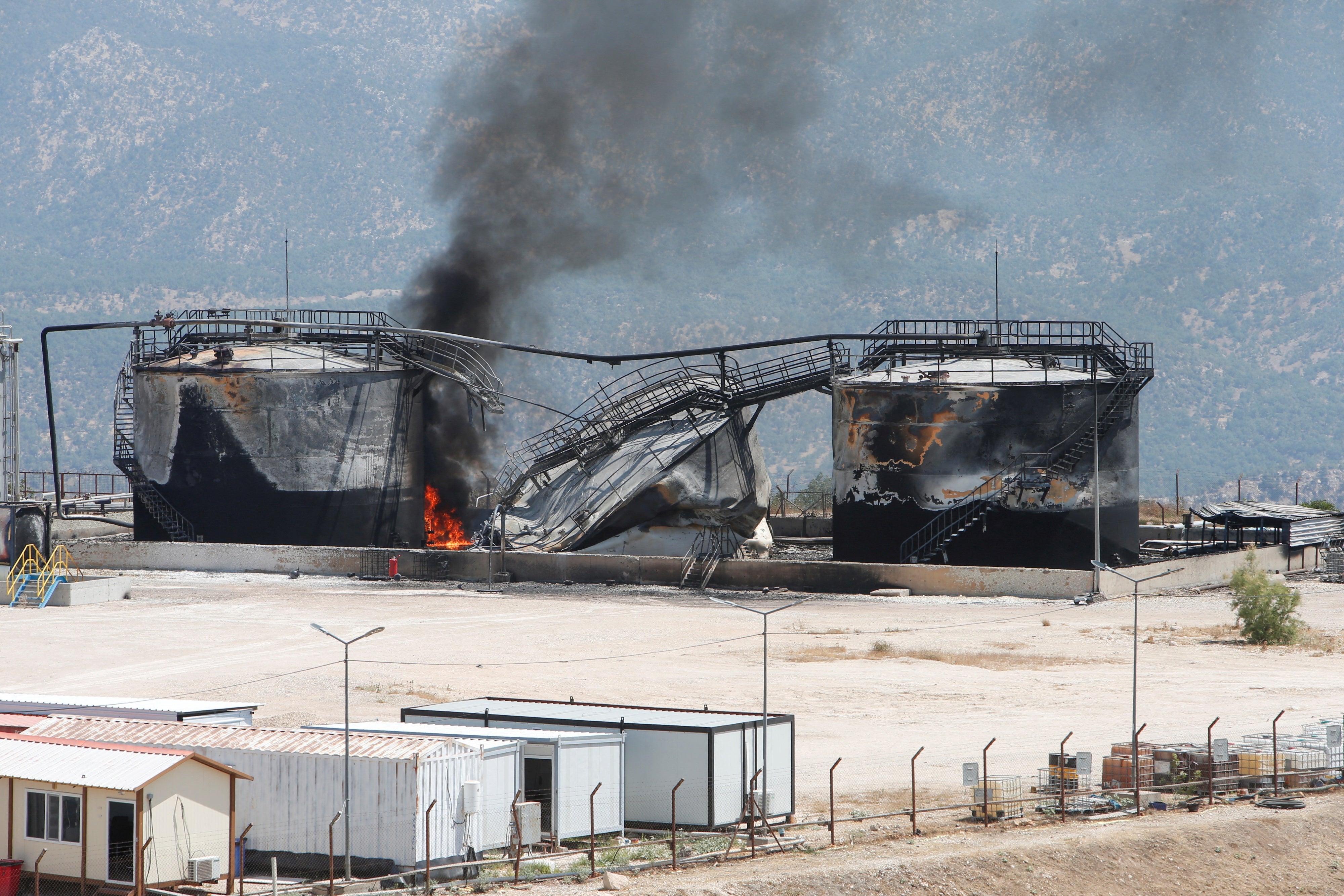 The Sarsang oilfield operated by HKN Energy, after a drone attack, in Duhok province, Iraq, July 17, 2025.