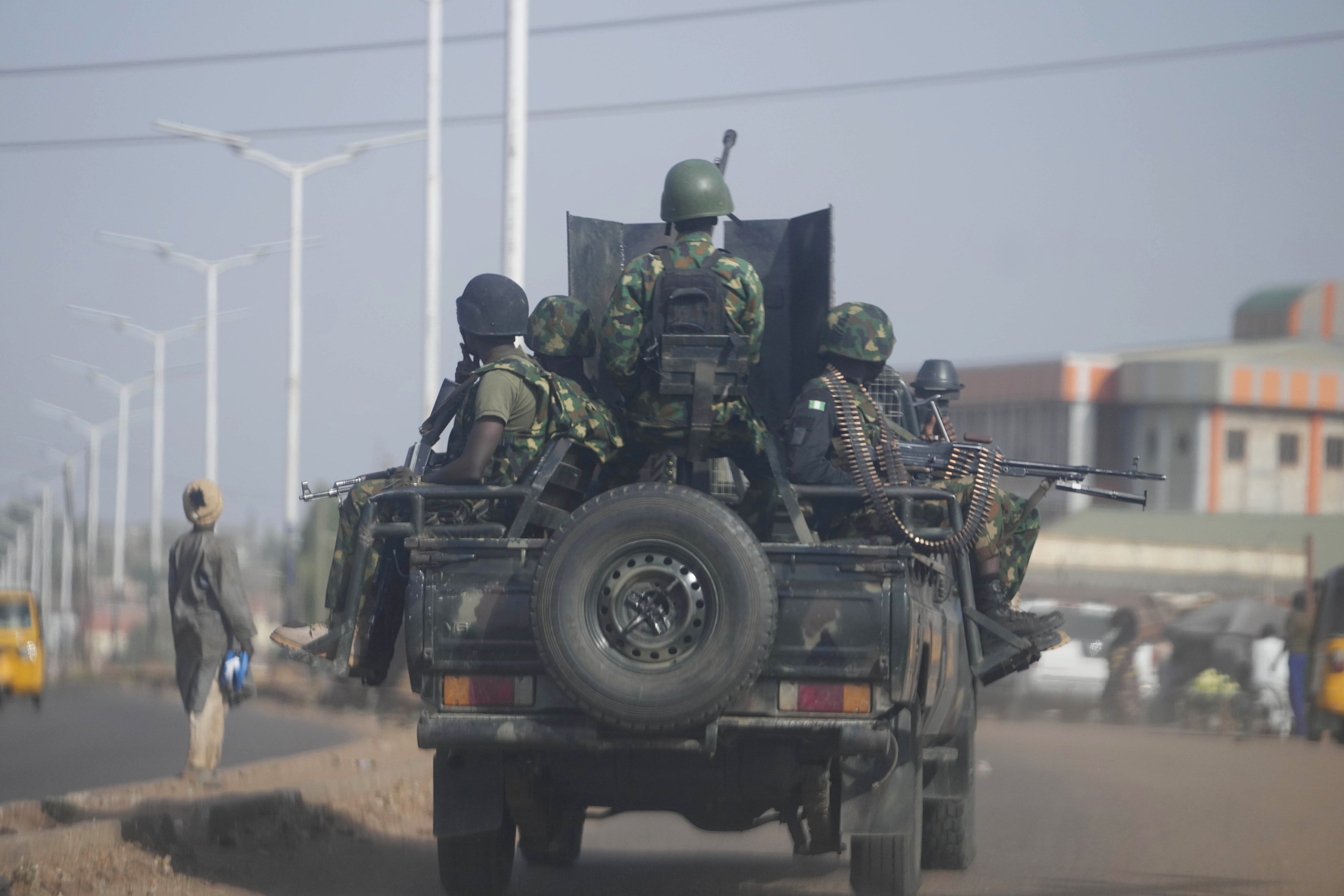 Nigerian army patrols along the Kaduna Birnin Gwari area, March 8, 2024.