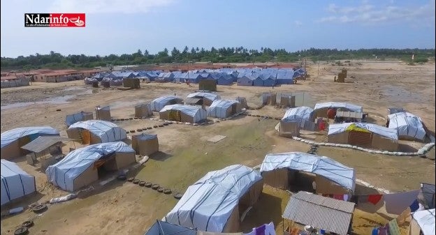 Aerial image of tents at the Khar Yalla site