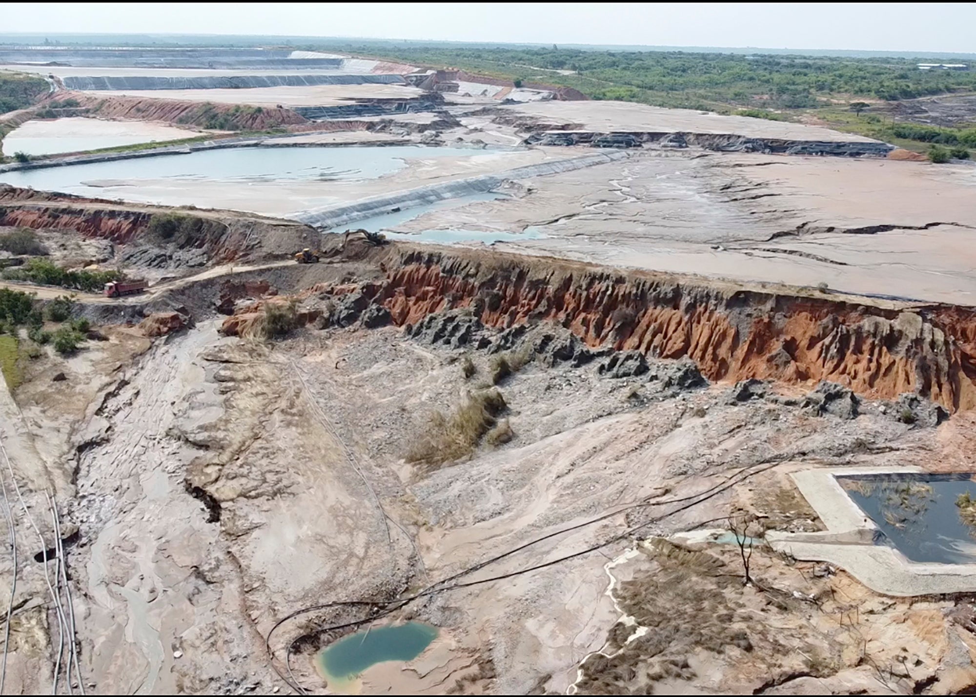 aerial image of a breach in Zambian mine