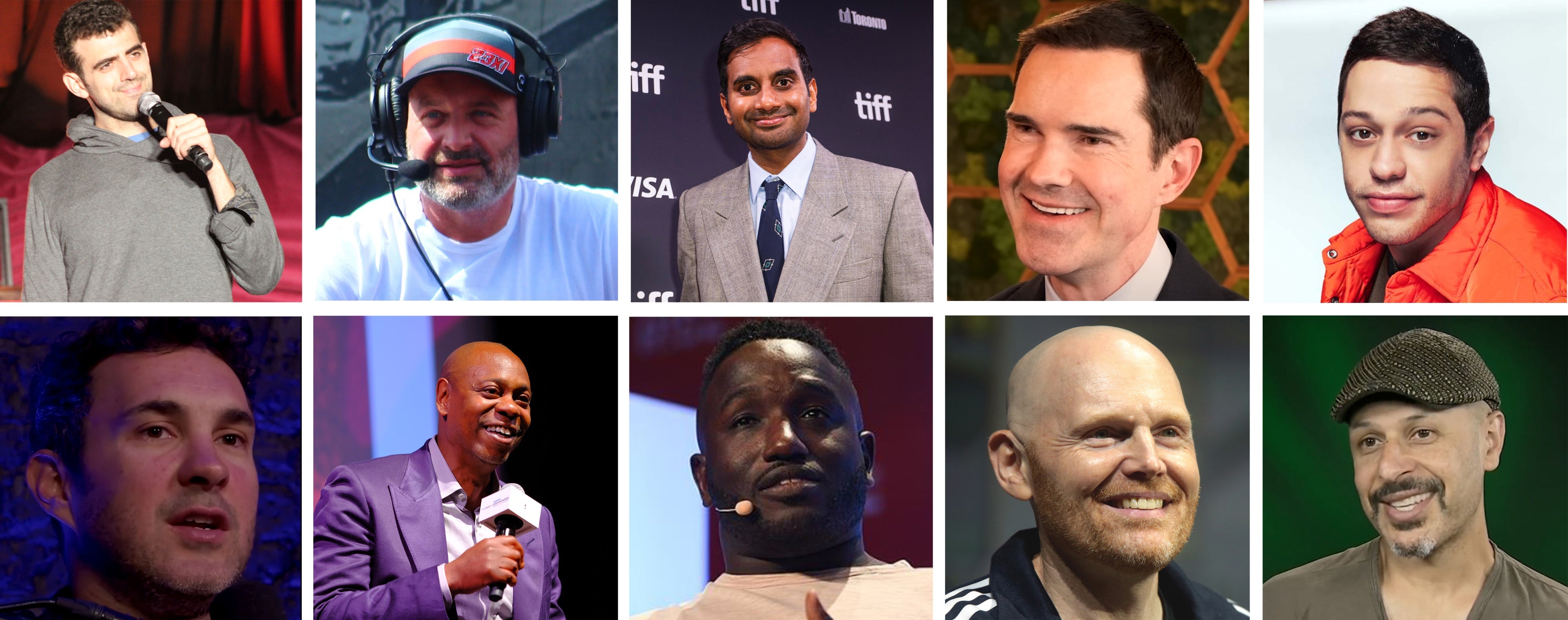 Collage of comedians participating in the Saudi Comedy Festival