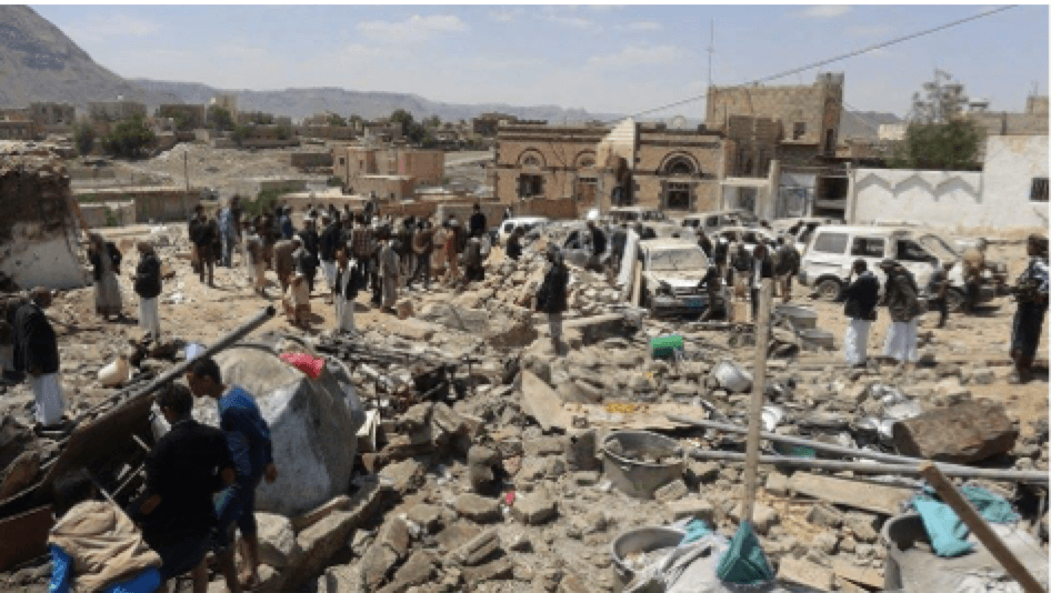 The yard in front of the home of Jamal al-Sanabani in Sanaban village in Dhammar.