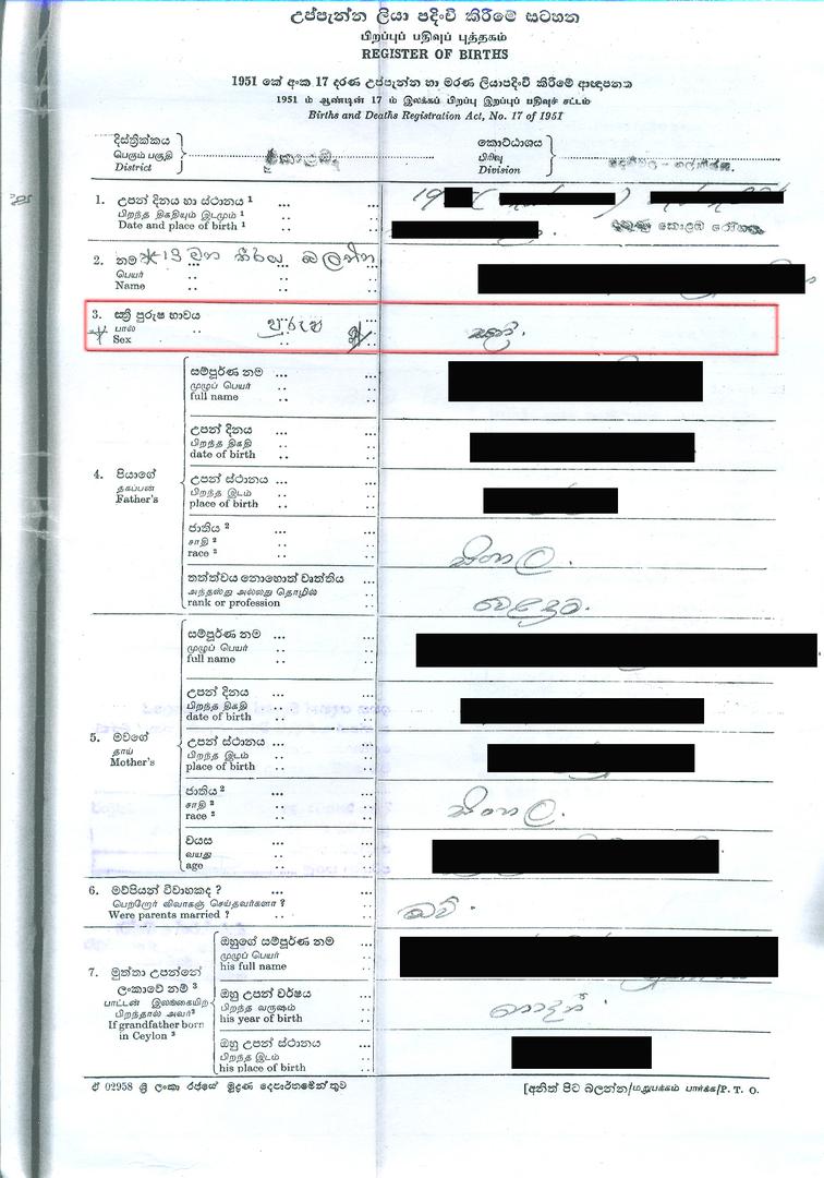 Birth Certificate in Sri Lanka