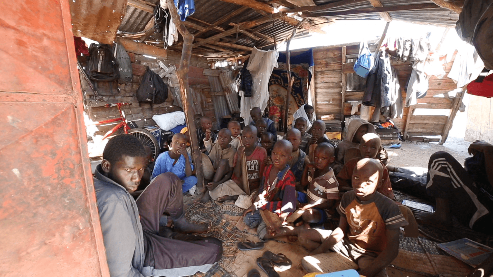 This open-air shack in Saint-Louis, a town in northern Senegal, serves as a so-called “Quranic school,” a typical example of the inhumane conditions in many such schools.