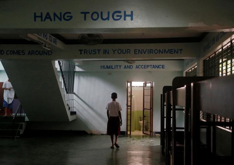 Boys undergoing drug rehabilitation are pictured inside a dormitory at a government run rehab center in Taguig, Metro Manila, Philippines December 12, 2016.