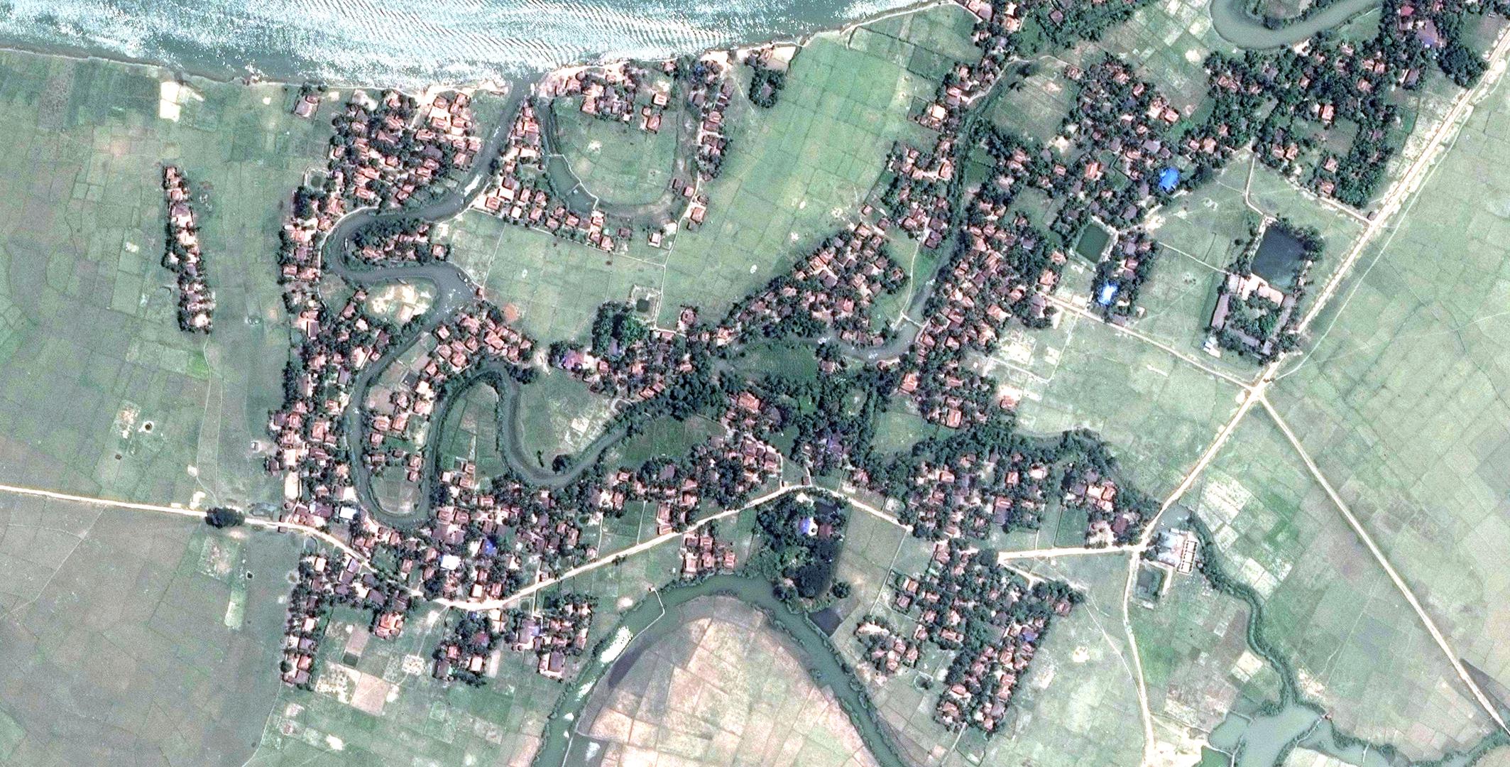 Satellite imagery recorded before the destruction of Myar Zin village.