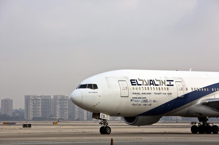 An EL AL Airlines aircraft taxies at Ben Gurion International Airport near Tel Aviv on July 14, 2015.