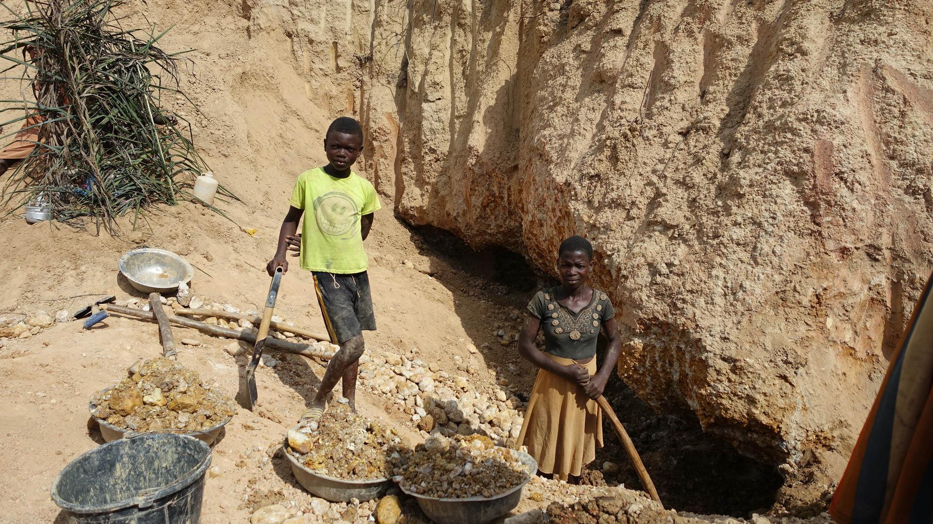 “Peter,” age 15, at an artisanal and small-scale gold mine in Odahu.