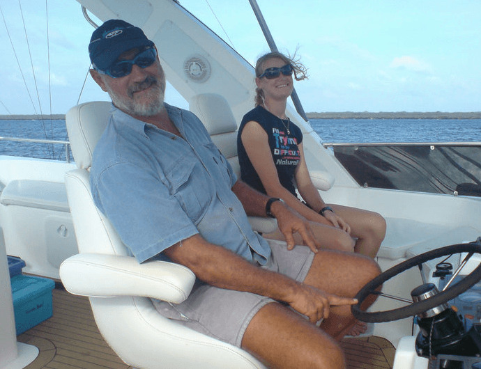 Andre Hanekom com a filha, Amanda Hanekom @2019 Fotografia privada  