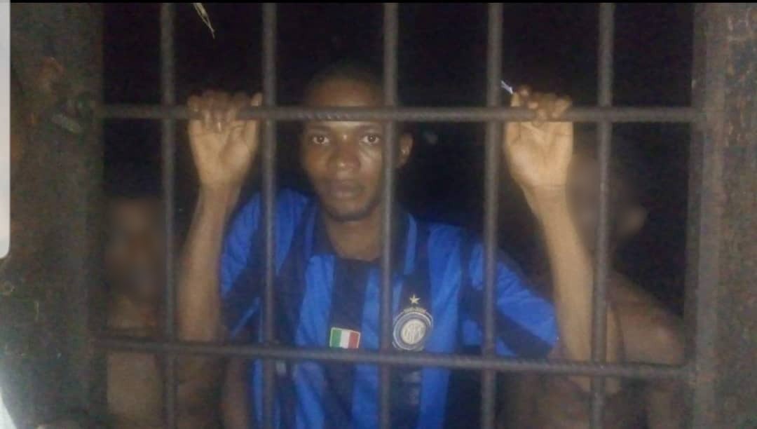 Activist Joseph Lokondo at Mbandaka’s prison, in western Democratic Republic of Congo.