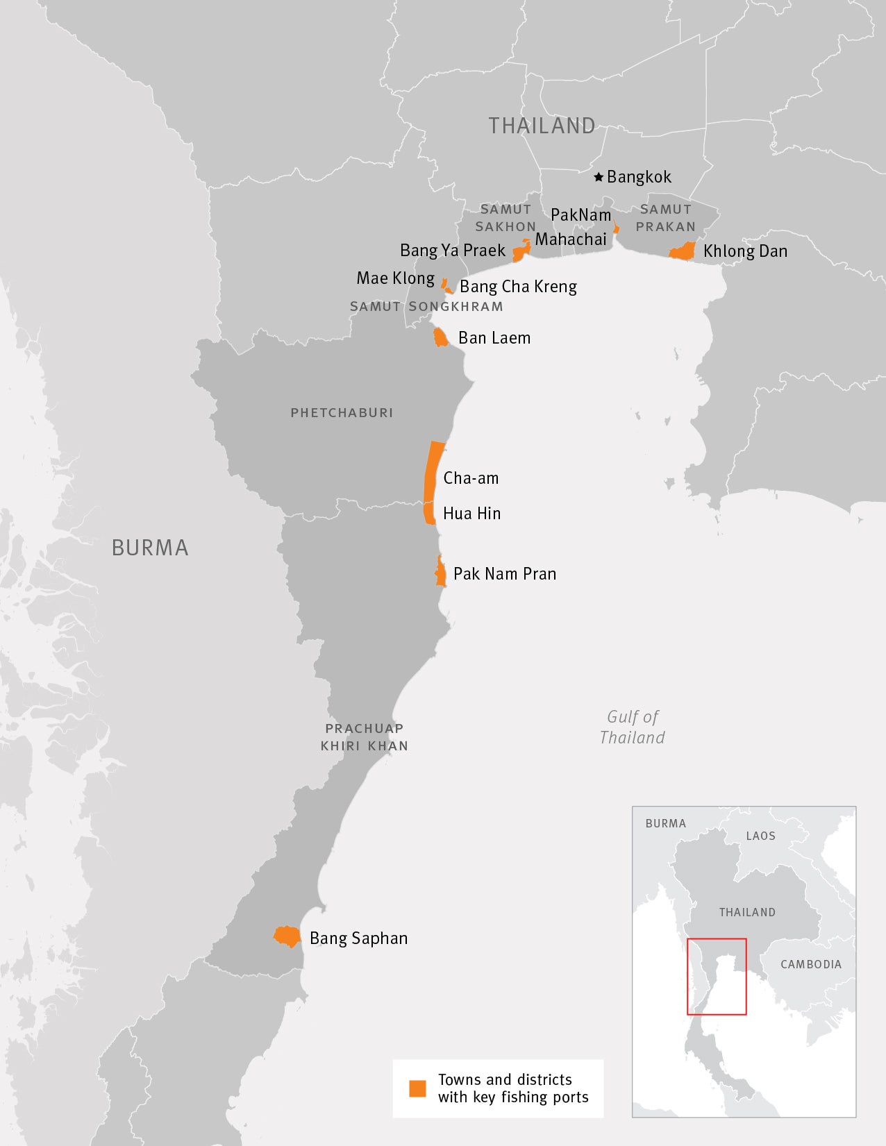 Map of Central Thailand