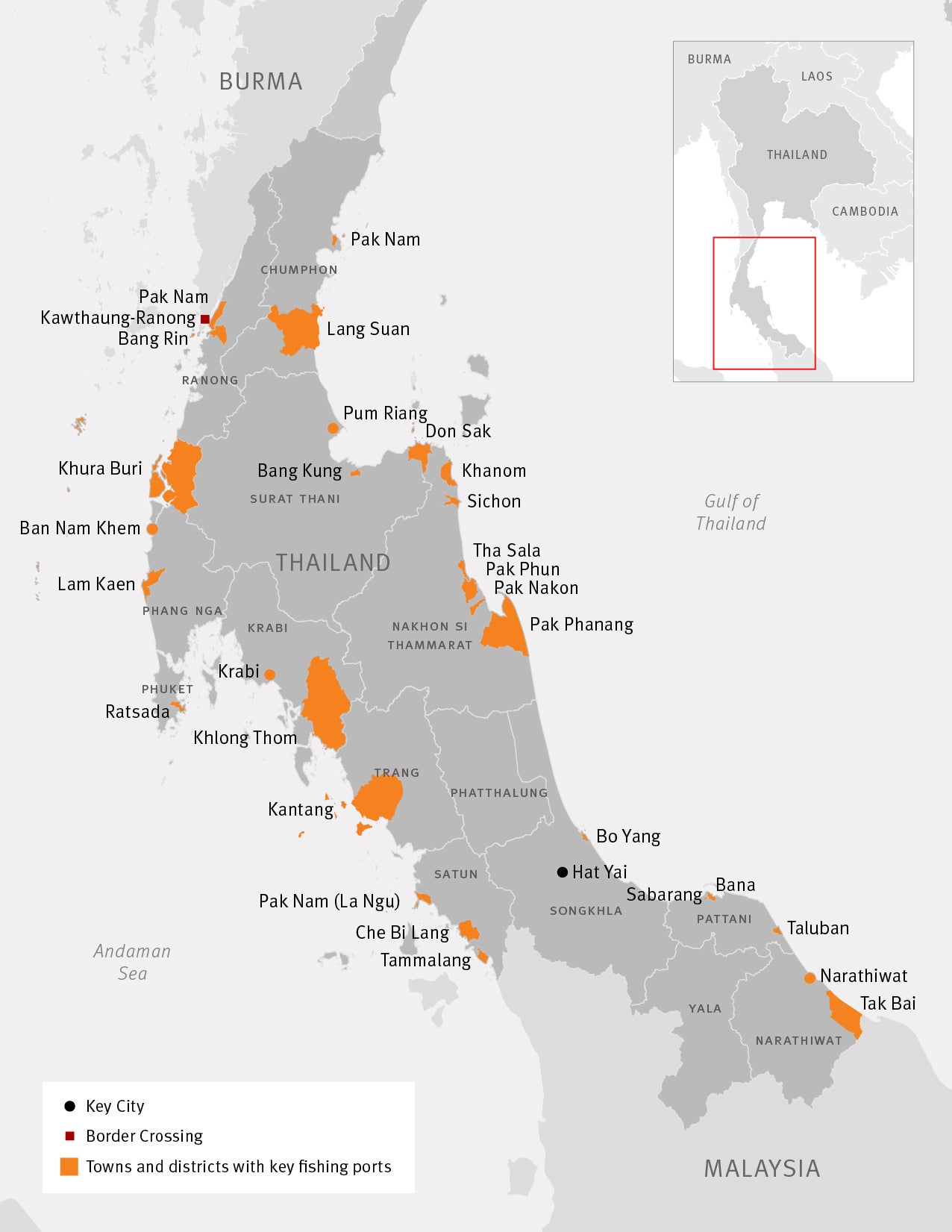 Map of Southern Thailand