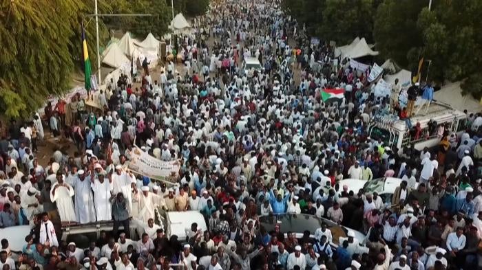 Protesters in Sudan