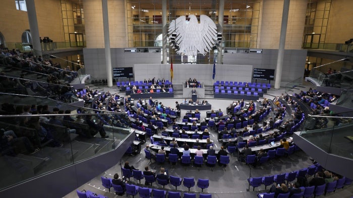Lawmakers in the German Bundestag  (Lower House of Parliament) in Berlin, Germany on November 7, 2024.
