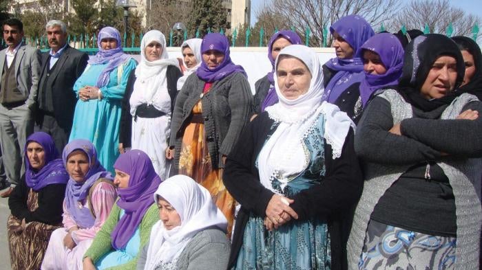 Relatives of victims assemble before a court hearing in Diyarbakır, March 2012, during the trial of a former gendarmerie officer and six others for 20 killings and disappearances between 1993 and 1995 in Southeast Turkey.