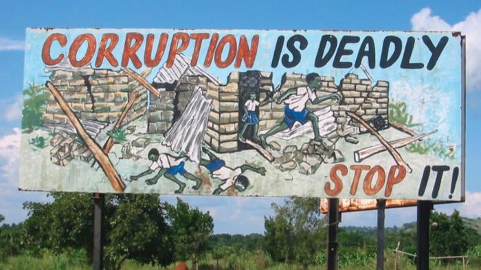 An anti-corruption billboard in Uganda.