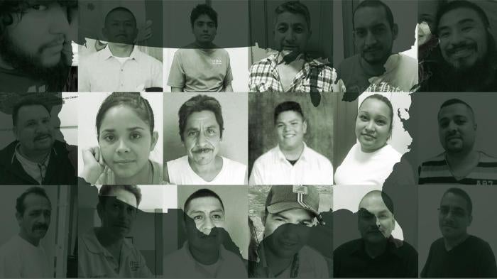 Photos of long-term immigrants recently deported from the United States.