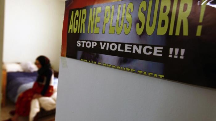 A woman at Dar al-Insania, an NGO-run shelter in the eastern city of Annaba on March 3, 2010. Dar al-Insania provides women victims of domestic violence, among others, with shelter and services. 