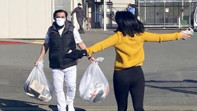 Photo of person being released from immigration detention.