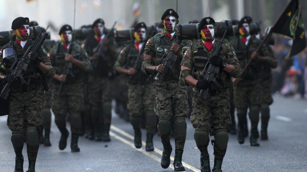 Officers of the Dominican Republic's armed forces take part in a parade to celebrate the country's independence in Santo Domingo on February 27, 2012.