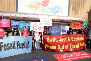Community leaders from the Global Campaign to Demand Climate Justice rally at COP27.