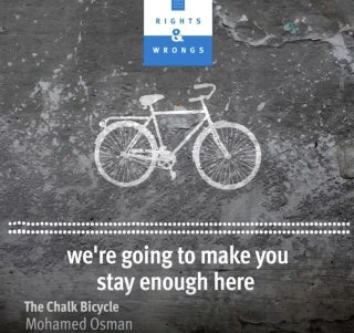 Screenshot of HRW audiogram depicting chalk bicycle. 