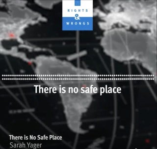 Graphic of world map over script from episode. 