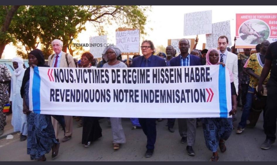 Habre's victims, their lawyers and supporters demonstrate for reparations