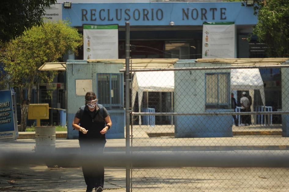  A woman wearing a protective mask leaves North Prison during a demonstration to protest the mistreatment of prisoners during the Covid-19 pandemic on May 13, 2020 in Mexico City, Mexico.