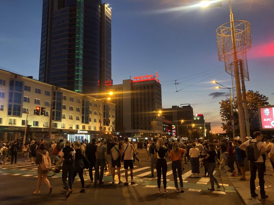 Central Minsk, August 10, 2020.