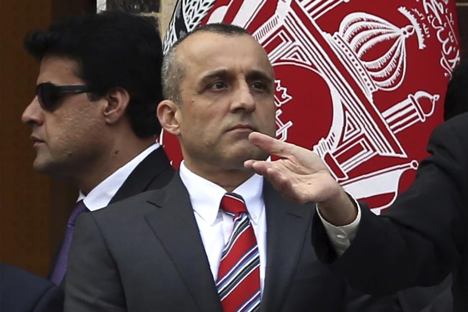 Afghan Vice President Amrullah Saleh at an inauguration ceremony in Kabul, Afghanistan, March 9, 2020. 