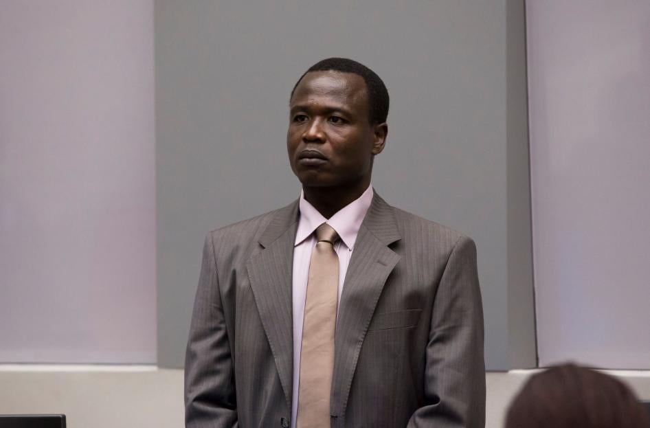 Dominic Ongwen at his confirmation of charges hearing in ICC courtroom I on 21 January 2016 © ICC-CPI.