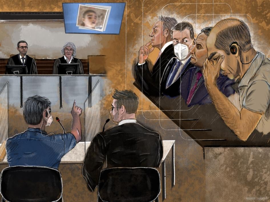 Illustration of a court proceeding